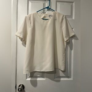 Vintage Lauren Lee White Chiffon Type Blouse - Size Large
